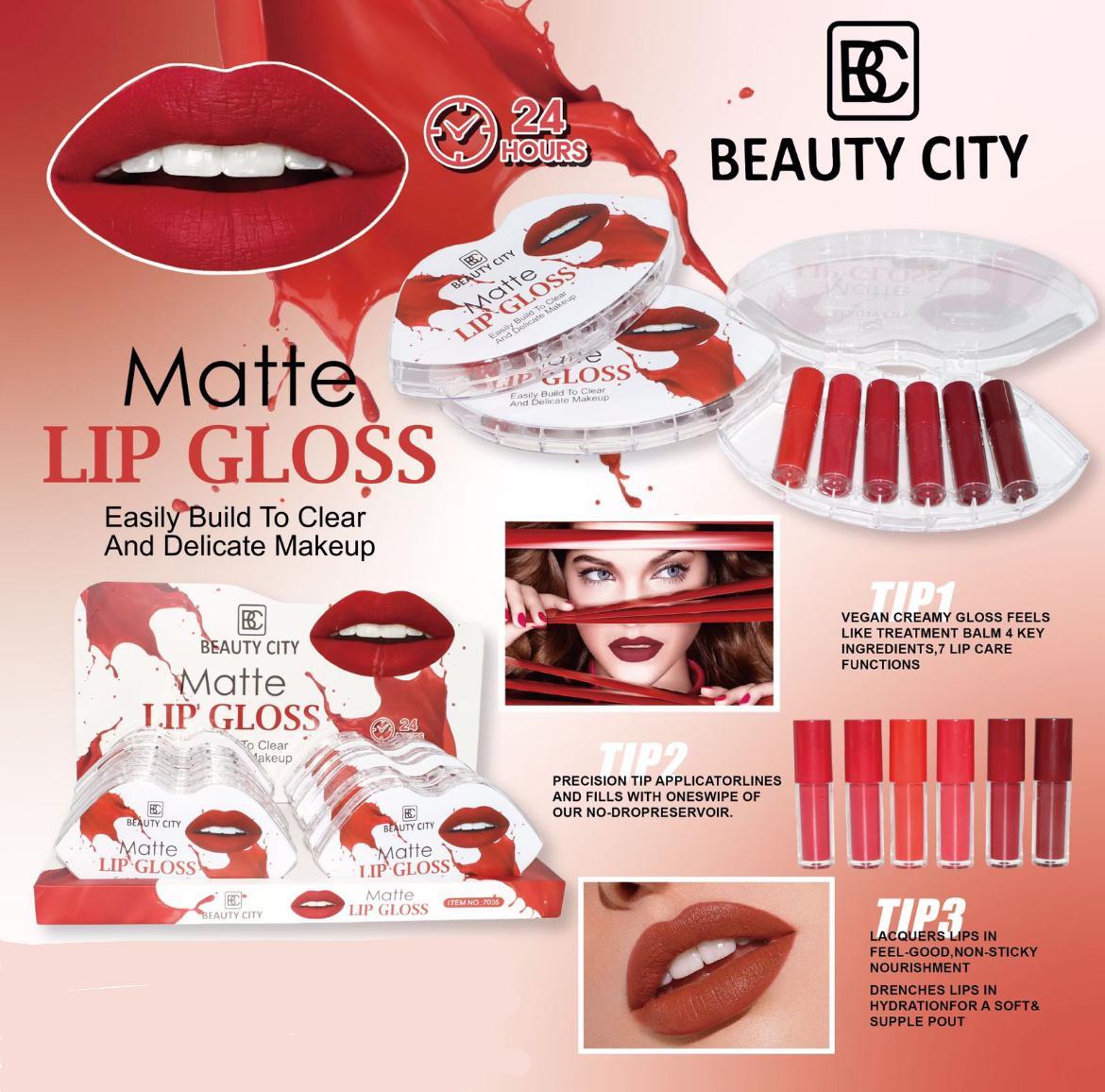 Beauty City - Matte Lip Gloss 6 Pcs