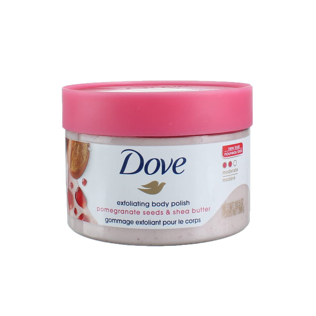 DOVE EXFOLIATING BODY POLISH POMEGRANET SEED&SHEA BUTTER 298GM